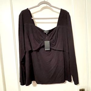 NWT Eloquii Square Neck Twist Front Top Size 22W